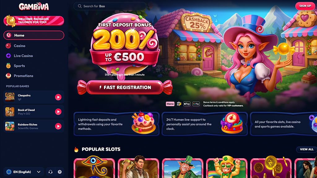 gambiva casino belgie homepage